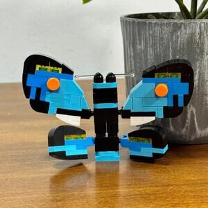 Blue Morpho Butterfly Completed Brick Set 2.75" H